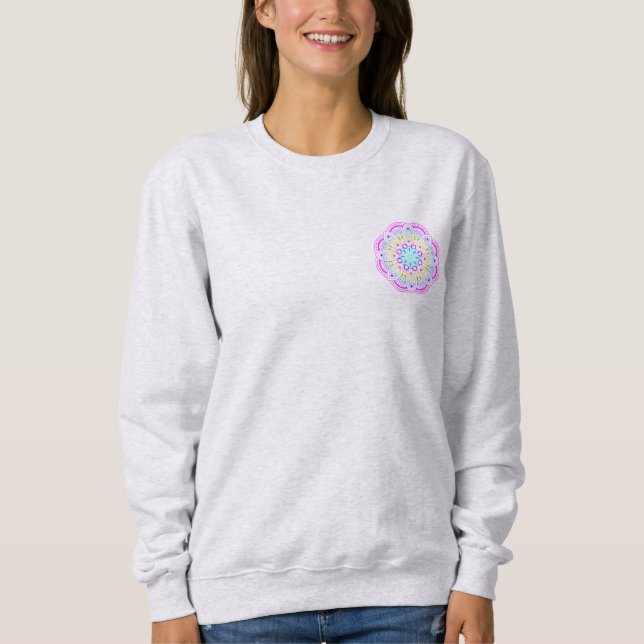 Lotus Mandala Design, Pullover Hoodie, de uso femi (Frente)
