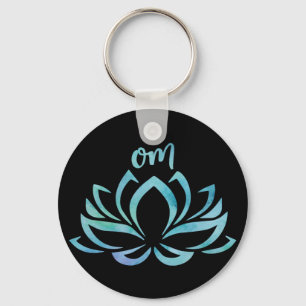 Lotus Om Blue Chaveiro