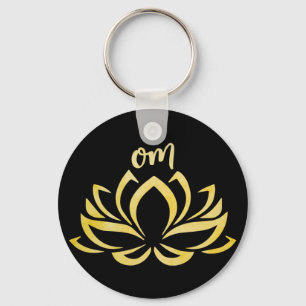 Lotus Om Yellow Chaveiro
