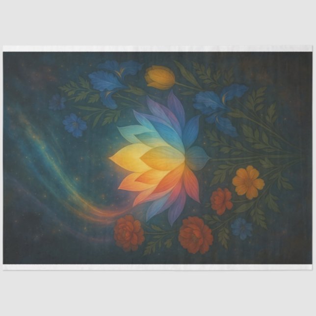 Lótus radiante em papel de dissociação de brilho c (Frente )