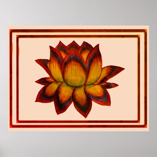 Lotus Red Tones Print, Poster (Semi-Gloss) (Frente)
