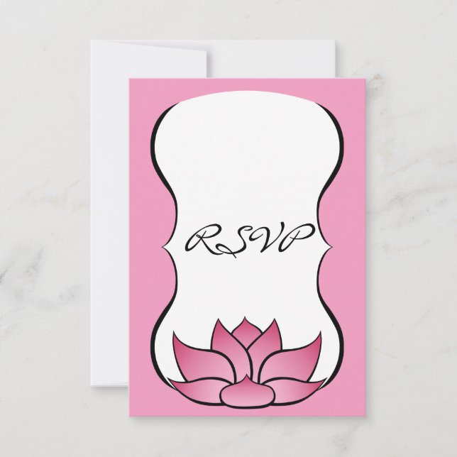Lotus refinado na placa RSVP rosa (Frente)