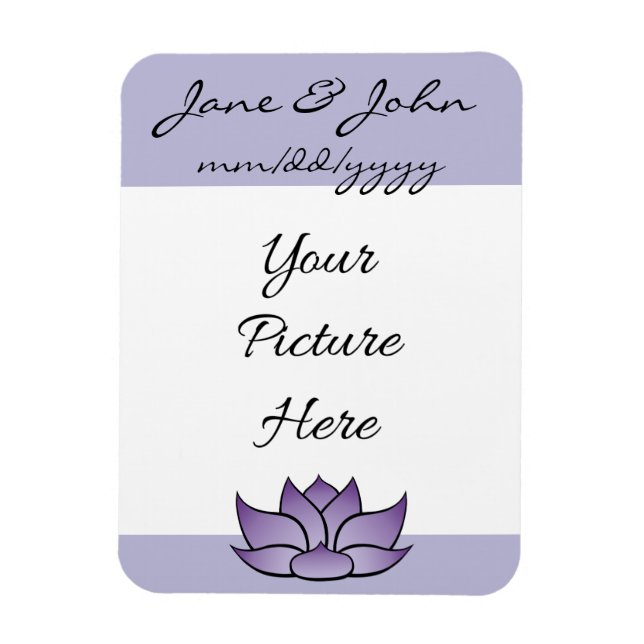 Lotus requintado no ímã Roxo Save-the-Date (Vertical)
