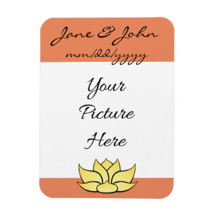 Lotus requintado no ímã Sun Kissed Save-the-Date