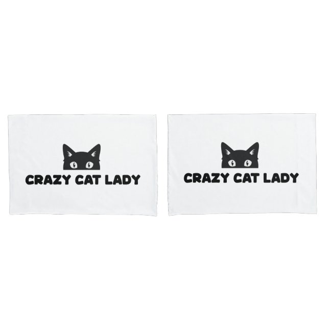 Louca Lady Pillowcase de Gato (Frente - conjunto)