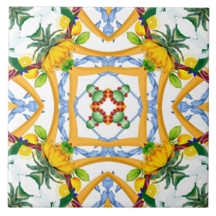 Louça maiolica, azulejos mediterrâneos,