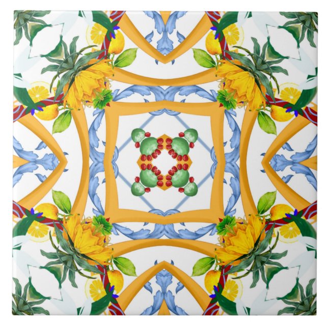 Louça maiolica, azulejos mediterrâneos, (Frente)