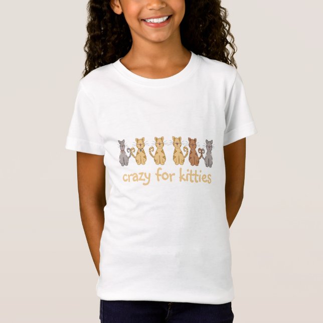 Louco para o camiseta e os presentes dos gatinhos (Frente)