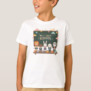 Louco por Escola – Camiseta de Crianças Animais