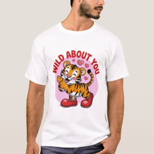 Louco por Você Camisa engraçada de amor com Tigre 