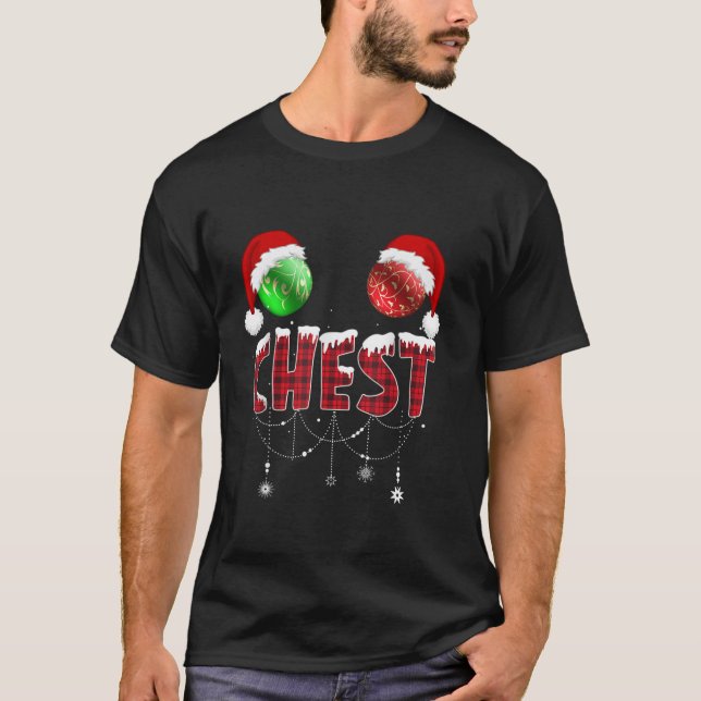 Loucos de tórax Camisa de Natal Engraçada Casal C (Frente)