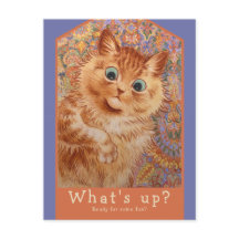 Louis Wain Astonned ginger cat CC1083 convite
