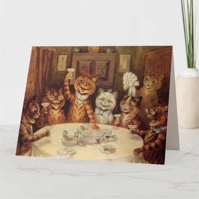 LOUIS WAIN GATOS CARTÕES DE PARABÉNS DE CASAMENTO (Frente)