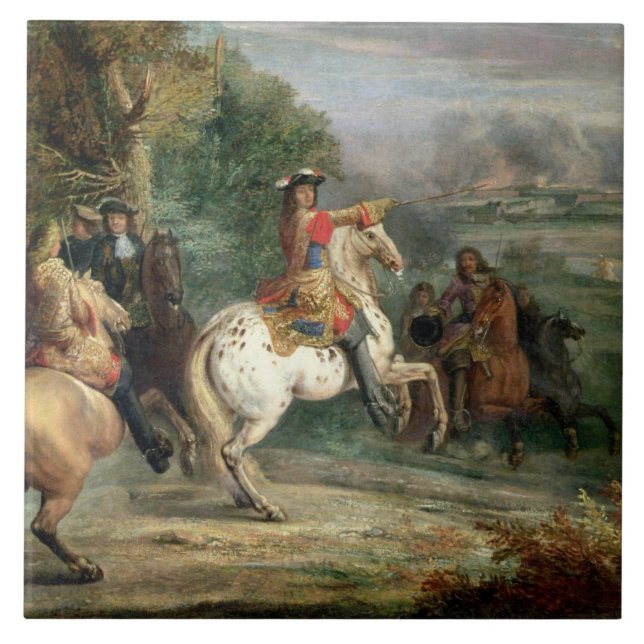 Louis XIV (1638-1715) que vigiam o cerco de um Ci (Frente)