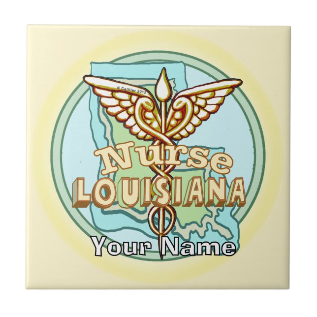 Louisiana Caduceus Nurse Tile (Frente)