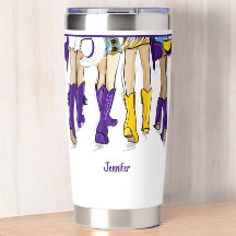 Louisiana Damas Fashion Cowboy Boot Purple Yellow
