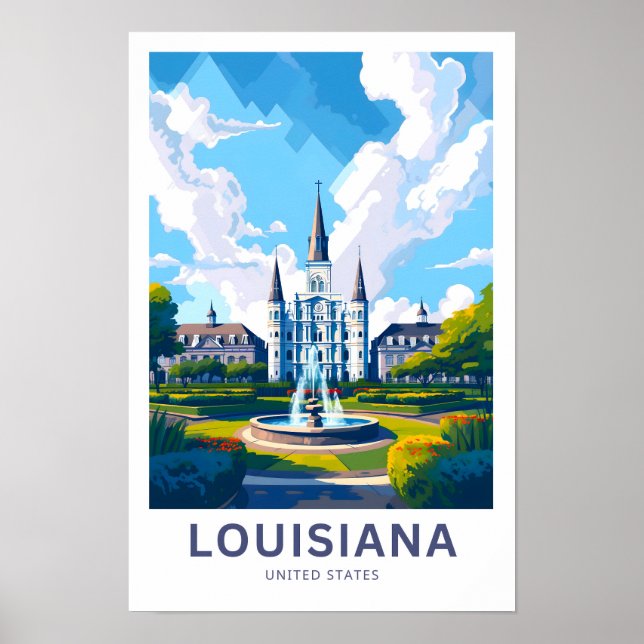 Louisiana EUA Viagem Impressão (Frente)