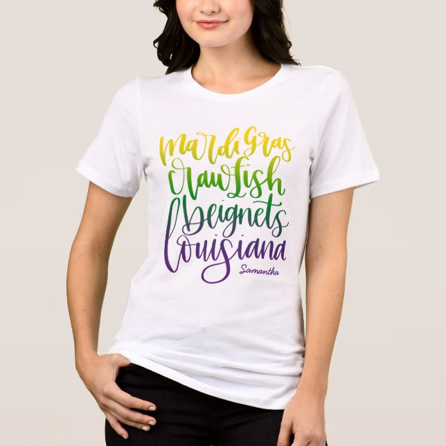 Louisiana Mardi Gras Text Design Ombre (Frente)