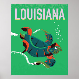 louisiana USA viagens vintage poster art