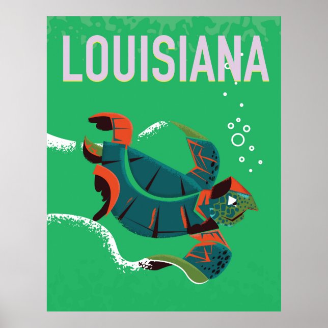 louisiana USA viagens vintage poster art (Frente)