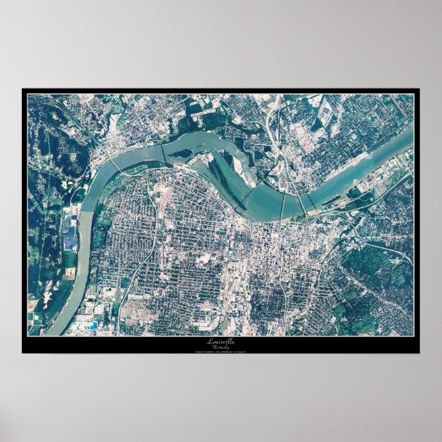 Louisville, poster de satélite do Kentucky (Frente)