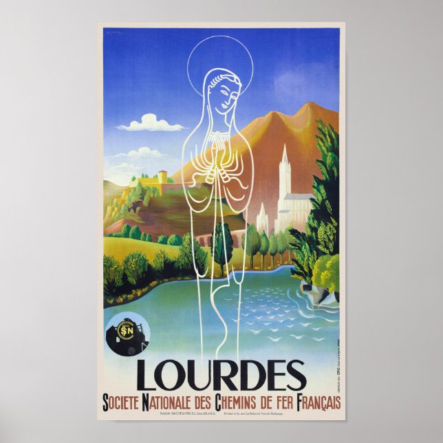 Lourdes France Poster vintage 1939 (Frente)