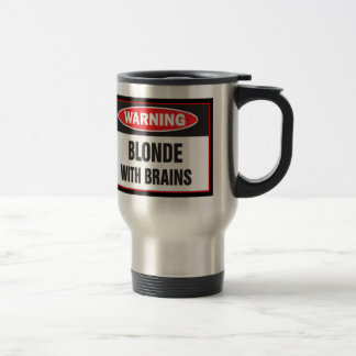 Louro de advertência com caneca de viagem dos