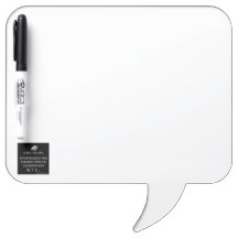Bolha quadrada do discurso com caneta