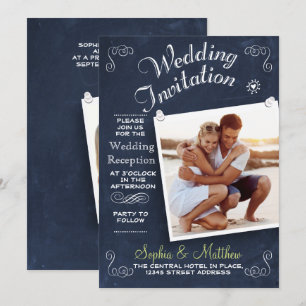 Lousa   Foto   Convite para Recepção de Casamento