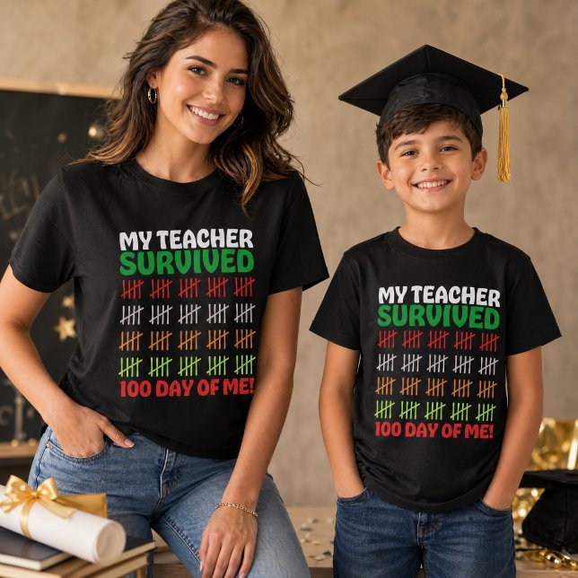 Lousa Multicolor 100 Dias de Escola Crianças & Te (Chalkboard Multicolor 100 Days of School Kids & Te Tri-Blend Shirt)