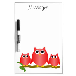 Lousa Red Owls Design Personalised