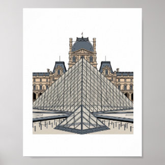 Louvre Museum Paris Pyramid Poster