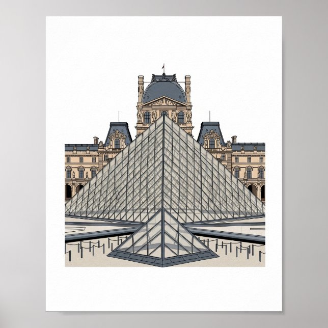 Louvre Museum Paris Pyramid Poster (Frente)