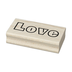 LOVE 1"x2,5" Carimbo de borracha / X geométrico