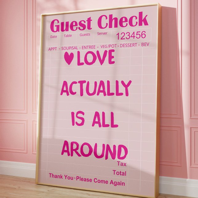Love Actually Is All Around Guest Check Poster (Criador carregado)