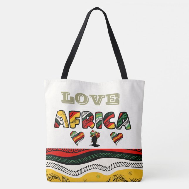 Love Africa Large Tote Bag (Verso)
