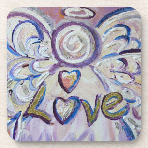Love Angel Word Cork Porta copos