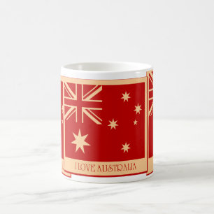 Love Austrália - Flag Canecas vintage