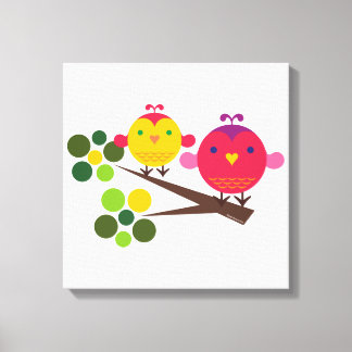 Love Birdies Stretretch Canvas print Wall Art