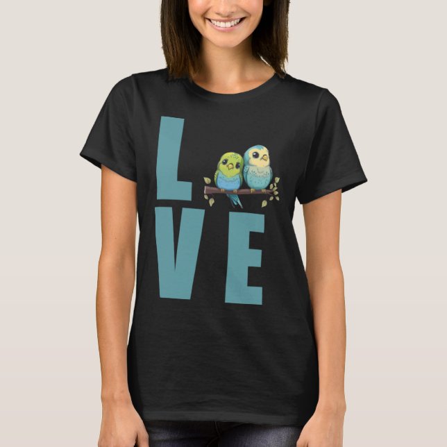 Love Budget Mãe Bugerigar Parakeet Bird Pullover (Frente)