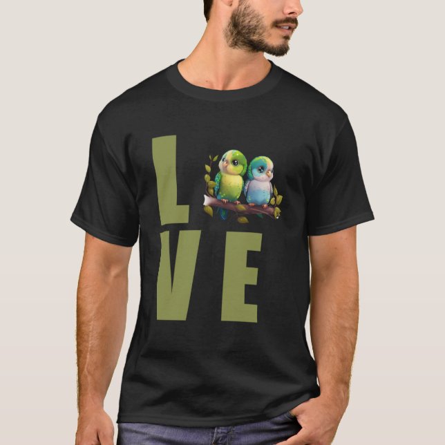 Love Budget Mãe Bugerigar Parakeet Bird Pullover (Frente)