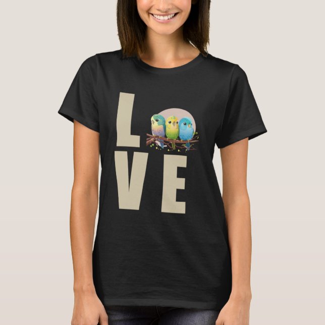 Love Budget Mãe Bugerigar Parakeet Bird Pullover (Frente)