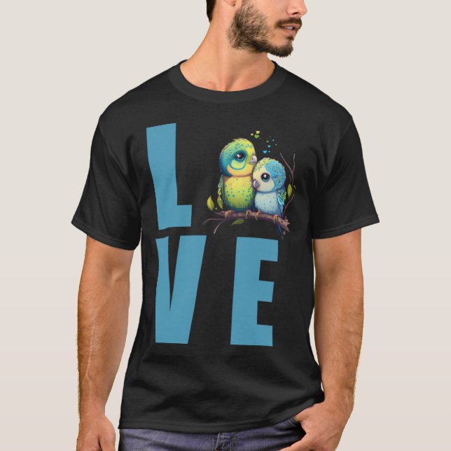 Love Budget Mãe Bugerigar Parakeet Bird Pullover (Frente)