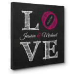 Love Chalkboard Lettre Art Casais Canvas Sinal<br><div class="desc">Esta design única de canvas é impressa na Canvas de Matriz de Artista e esticada à mão em uma 3/4? quadro de madeira pela nossa própria Equipe de Explosão de Papel. A arte da parede da canvas vem pronta para pendurar com um cabide do dente da serra. Vai fazer um...</div>