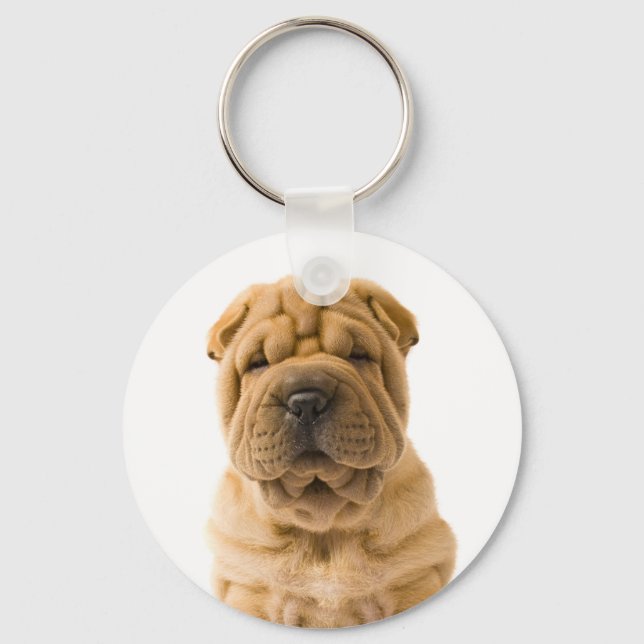 Love Chinese Shar Pei Puppy Dog Chaveiro (Frente)
