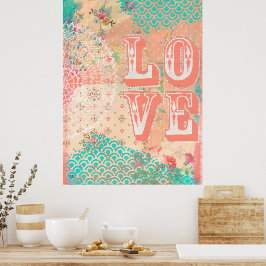 Love Coillage Mixed Media Art Artist Impressão