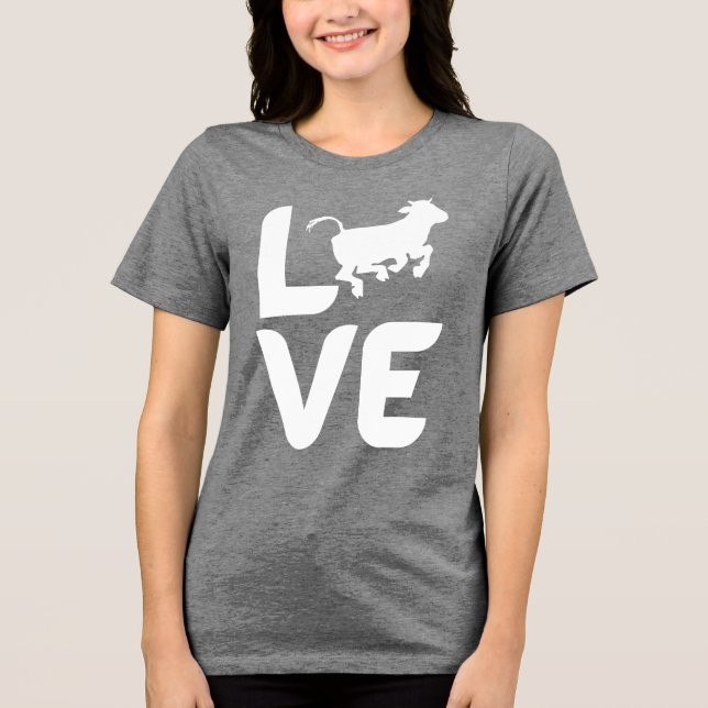 LOVE Cow Women’s Shirt – Cute Farm Animal Lover  (Frente)