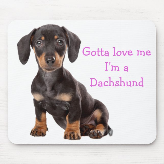 Love Dachshund Puppy Dog Computer Mousepad (Frente)