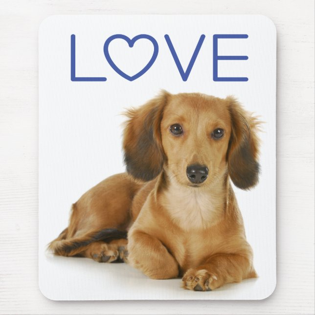 Love Dachshund Puppy Dog Computer Mousepad (Frente)