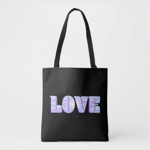 LOVE, Design 3D, Moderno, exclusivo, Na moda Tote 